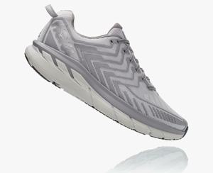 Hoka One One Women's OV Clifton Road Running Shoes Silver Clearance Sale [VDZFL-2486]